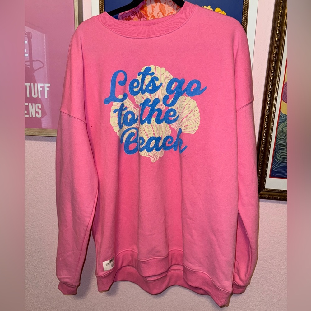 Pink oversized crewneck Sweatshirt